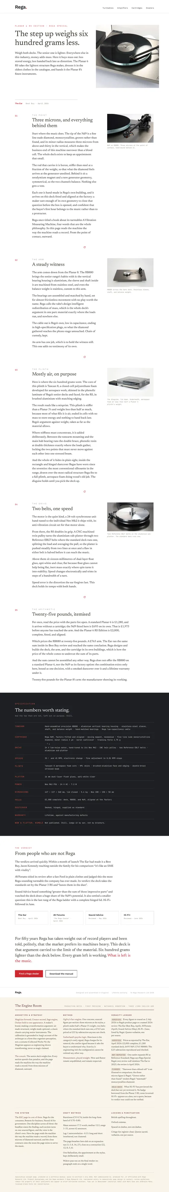 Concept page: Rega Planar 6 RS